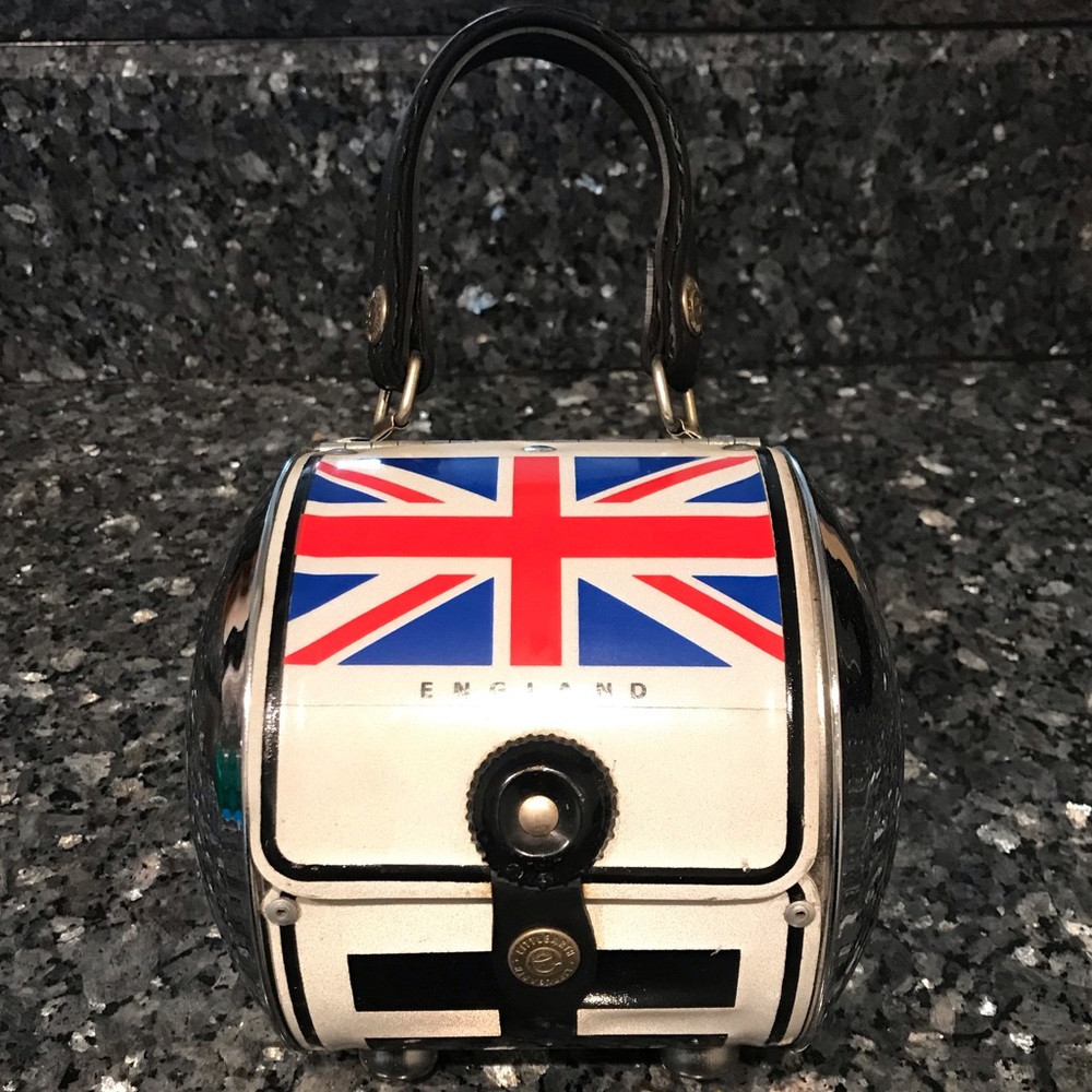 Vintage England License Plate clutch